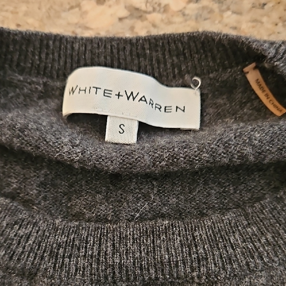 White + Warren Charcoal Cowl Neck Sweater